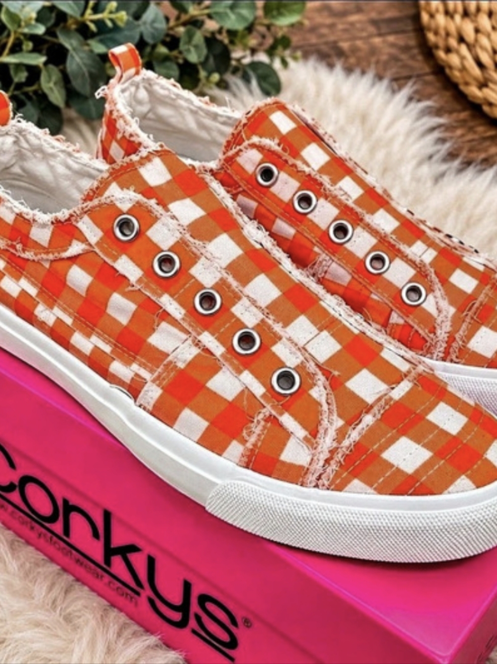 Corkys Balabu Sneakers in Orange & White New In BOX